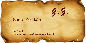 Gans Zoltán névjegykártya